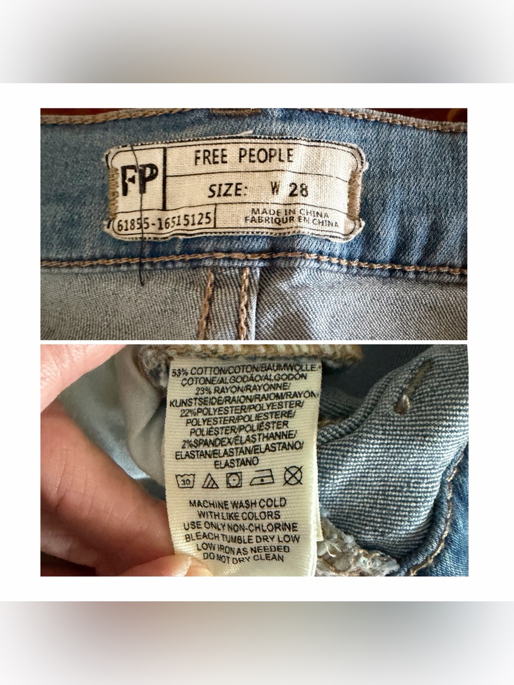 HTF Free People Midrise Flare 70’s Jeans Light Wash SZ 28 - Picture 5 of 6